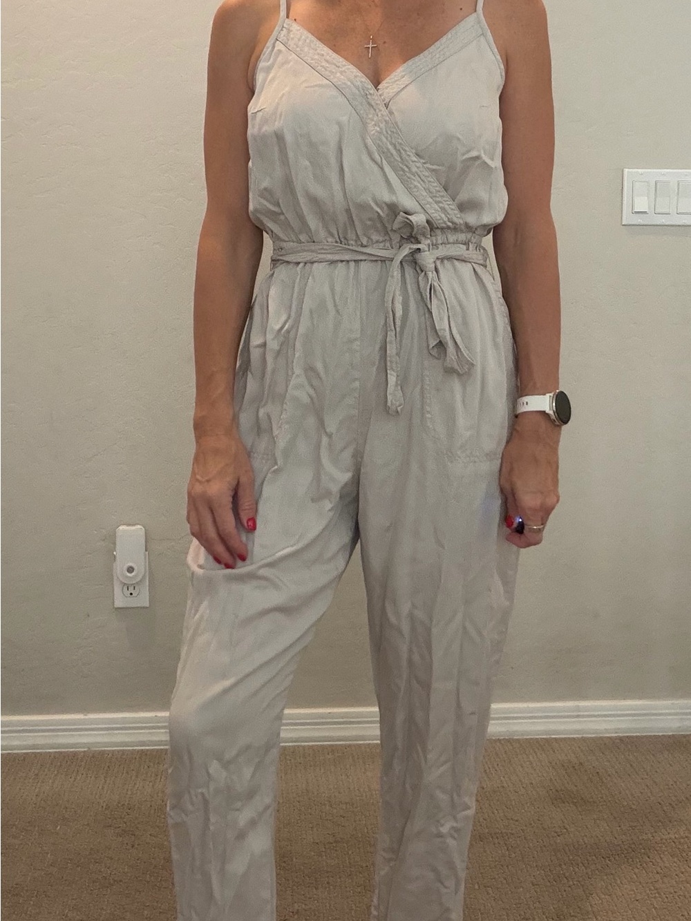 Cream Wrap jumpsuit